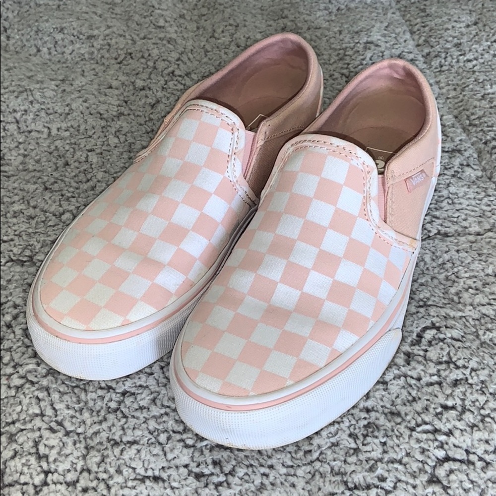 Pink Checkerboard Vans